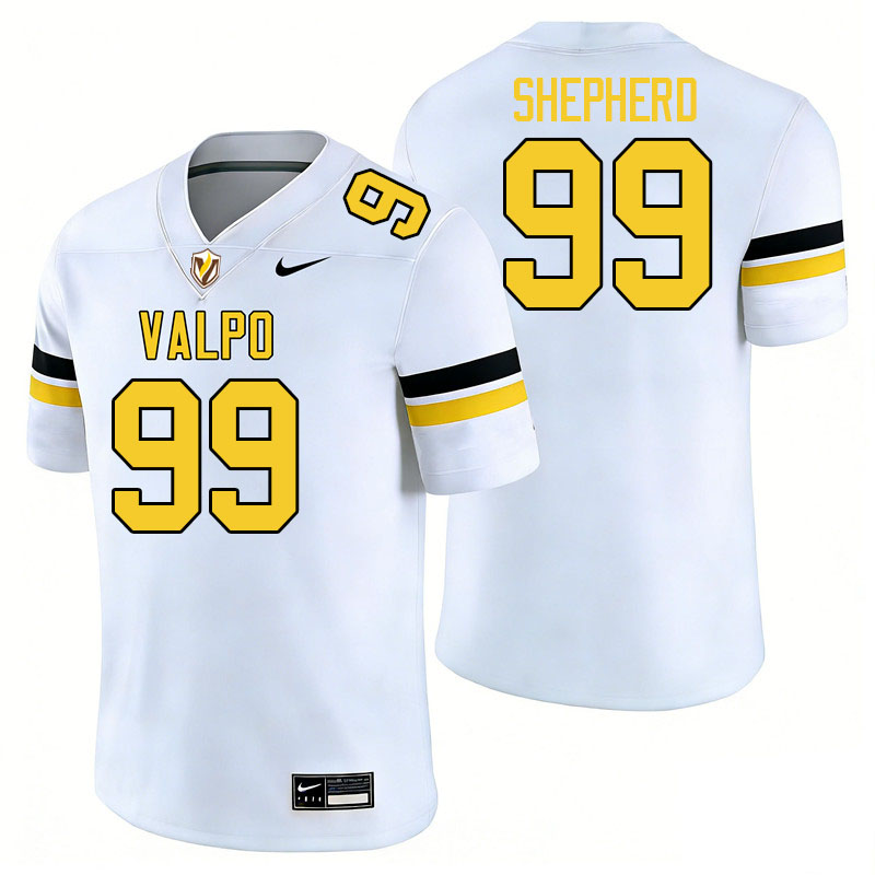 Valparaiso Beacons #99 Liam Shepherd College Football Jerseys,Uniforms-White